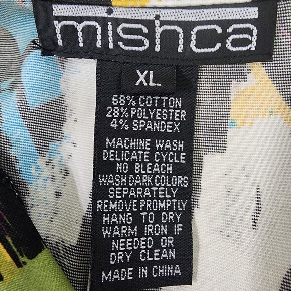 Mishca Top Womens XL Multicolor Colorful Abstract Artsy Full Zip Long Sleeve Y2K - Picture 9 of 10